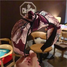 Fashion hair accessories women's middle knot knots wide-brimmed floral fabric headband wild girl wash sports hair band Headwear 2024 - buy cheap