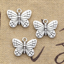10pcs Charms Double Sided Butterfly 18x14mm Antique Pendant Fit Vintage Tibetan Silver Color DIY Handmade Jewelry 2024 - buy cheap
