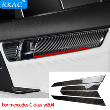 For mercedes C class w204 interior decoration moulding carbon fiber Seat Adjust button decals car sticker Door Panel Trim strips 2024 - buy cheap