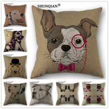 Linen Cotton dog Pillow Cover Personalized Custom Print Home Decorative Throw Pillows Cases 45x45cm one side WZ4143 2024 - buy cheap