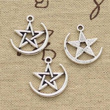 15pcs Charms Star Moon 20x18mm Antique Making Pendant fit,Vintage Tibetan Silver color,DIY Handmade Jewelry 2024 - buy cheap