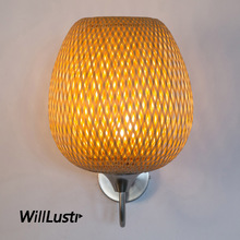 Chinese Style Bamboo Wall Light Hand Knitted Sconce Doorway Foyer Porch Loft Hotel Bedside Bedroom Pastoral Country Wood Lamp 2024 - buy cheap