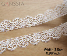 2yard Width:2.5cm Flower Lace Black&Ivory White Water Soluble Embroidered Lace Sewing Accessories,garment trim lace(ss-546) 2024 - buy cheap