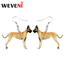 WEVENI Acrylic Elegant Great Dane Dog Earrings Drop Dangle Cartoon Animal Pets Jewelry For Women Girls Teens Gift Charms Bijoux 2024 - buy cheap