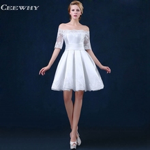 CEEWHY Vestidos Dama de Honor White Wedding Party Dress Elegant Bridesmaid Dresses Short Gowns for Women Festa de Casamento 2024 - buy cheap