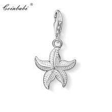 Charm Pendant Starfish,2018 Fashion Jewelry Trendy Pure 925 Sterling Silver Gift For Women Men Fit Bracelet Necklace 2024 - buy cheap