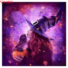 DIY Diamond Painting Cross Stitch Kits Halloween Witch Owl diamond Embroidery,5D Rhinestone painting full drill square mosaic 2024 - buy cheap