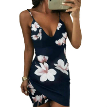 Women Summer Boho Floral Strappy Short  Mini Dress Evening Party Beach Dress Sundress 2024 - buy cheap