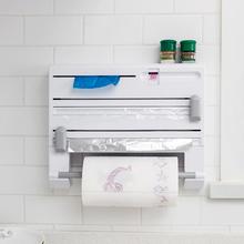 Organizador de cozinha aderente filme molho garrafa rack armazenamento plástico envoltório corte fixado na parede suporte toalha papel prateleira 2024 - compre barato