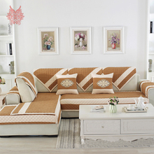 Современный стиль кофе в полоску плюшевые стеганые чехлы для диванов гостиная чехлов канапе диване стул мебель SP5045 2024 - купить недорого