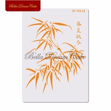 Bamboo Leaves Design Cake Stencil Layering Plastic Stencils DIY Scrapbooking Painting Drawing Stencils Template Cake Tool 2024 - buy cheap
