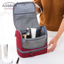 Aosbos Portable Waterproof Travel Cosmetic Bag Toiletry Kits Storage Bags for Men Women Organizer Large Hanging Makeup Bag 2024 - buy cheap