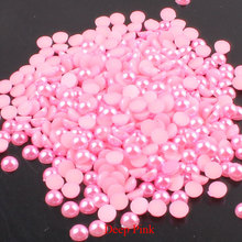 Diamantes de imitación de 2-5mm para decoración de uñas, diamantes de imitación de color rosa profundo para teléfono, resina ABS sin fijación térmica, perlas semiredondas para zapatos, apliques de Caft, 1000 Uds. 2024 - compra barato