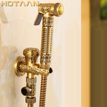 HOTAAN Free Shipping Modern Antique  Brass Bathroom Bidet Faucet Exquisite Carved With Hand Sprayer Gun bathroom accessory 5189 2024 - buy cheap