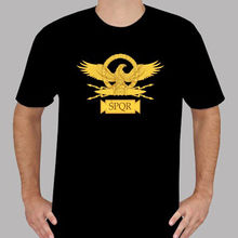 New SPQR Roman Eagle The Roman Empire Logo Men's Black T-Shirt Size S to 3XLShort-Sleeve Casual O-Neck T Shirts 2024 - buy cheap