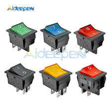 KCD4 клавишный выключатель, 4-Контактный Выключатель питания, светильник 16 А, 30 А, 250 В, 20 А, 125 В, красный, желтый, зеленый, синий, черный 2024 - купить недорого
