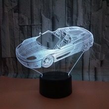 Nuevo Cabriolet 3d Nightlight vehículo colorido táctil Led VISUAL lámparas de mesa regalo atmósfera 3d Led lámpara de mesa 2024 - compra barato