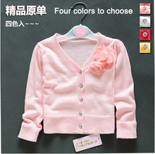 Retail spring autumn children's sweaters baby Clothing outerwear girls pink cardigan sweater child knitting shirt 2024 - buy cheap