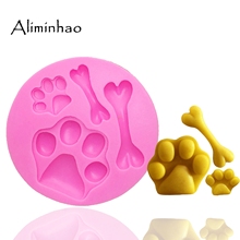 Pé de cachorro b0199 e formato de ossos para bolo sobremesa confeitaria molde de silicone ferramentas de decoração de bolo fondant de chocolate 2024 - compre barato