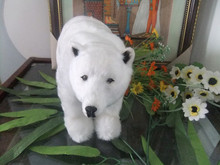 Большой белый полярный медведь 30x20 см, меховая модель, украшение, украшение для дома, подарок h1378 2024 - купить недорого