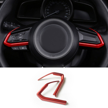 For Mazda 2 Demio / M3 Axela / M6 Atenza ABS Matte/red/black Interior Steering Wheel strip Cover trim styling Accessories 2pcs 2024 - buy cheap