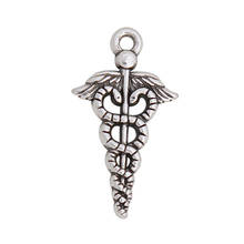 RAINXTAR Wholesale Double Side Alloy Caduceus Medical Symbol Charms 50pcs 14*25mm AAC085 2024 - buy cheap