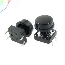 10pcs Momentary Tact Tactile Push Button Switch 12 x 12mm x 12mm 4 Pin DIP w Cap 2024 - buy cheap