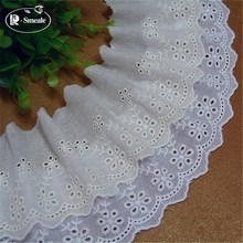 Tecidos de renda bordados, largura 5 jardas/lote 8cm, algodão, guarnição de renda diy, roupas femininas, frete grátis rs582 2024 - compre barato