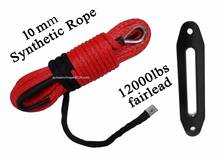 Red 10mm*30m Synthetic Rope add 10" Hawse Fairlead,Replacement Winch Cable,Off Road Rope,3/8 x 100 Winch Cable 2024 - buy cheap