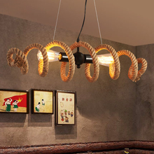 Nordic retro industrial Loft pipe rope chandelier cafe bar personalized clothing shop  Chandelier lamp 2024 - buy cheap