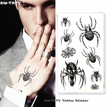 Nu-taty pequeno monstro aranha temporária tatuagem arte do corpo flash tatuagem adesivos 17*10cm à prova dwaterproof água falso tatoo estilo do carro adesivo 2024 - compre barato