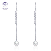 HanCheng New Fashion Dangle spiral Hanging Pearl Ball Long Earrings Rhinestone Drop Earrings For Women Jewelry brincos bijoux 2024 - buy cheap