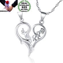 OMHXZJ-collar de plata de ley 925 para mujer y niña, accesorio de moda europea, regalo para fiesta, amantes del corazón, circonita AAA, colgante CA06 2024 - compra barato