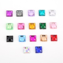 500pcs 10mm square with two holes Glitter Crysta Sew On Rhinestone Acrylic Flatback Sewing  Beads For DIY Garment Jewelry 2024 - buy cheap