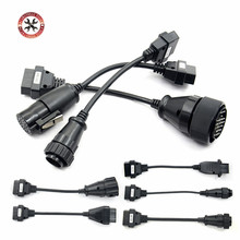 High Quality full set 8 Truck/Car cables for  Cars and Heavy Duty Trucks diagnostic OBD Connecting Cable 2024 - buy cheap