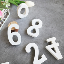 1pc White Wooden Numbers Word Wood Letter Standing Table Number Craft Ornaments DIY Personality Wedding Party Decor Seat No. 2024 - buy cheap