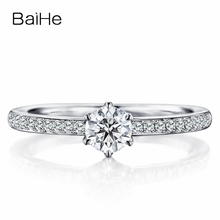 BAIHE Sólida 10K Ouro Branco Moissanite Moissanite Anel Homens Mulheres Wedding Band Moda Fine Jewelry Making-anel муассанит кольцо 2024 - compre barato