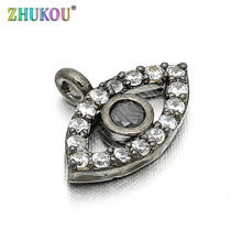 11*8mm Brass Cubic Zirconia Evil Eyes Charms Pendants DIY Jewelry Bracelet Necklace Making, Model: VD85 2024 - buy cheap