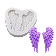 Forma de silicone de asas de anjo para confeitaria, ferramentas de decoração de bolo fondant, forma de bolo, biscoito, chocolate, confeitaria 2024 - compre barato