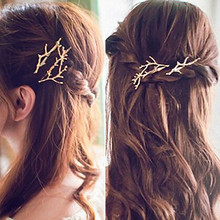 Fashion Woman Hair Accessories Alloy Side Clamping Clip Branches Antlers Hair Clip Personality Princess Jewelry Hairpin Holder 2024 - buy cheap