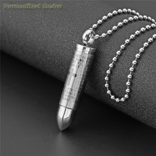 Personalized Master New Customized Name Pendant Men Bullet Cylinder Urn Ashes Pendants Necklace for Cremation Memorial Keepsakes 2024 - buy cheap