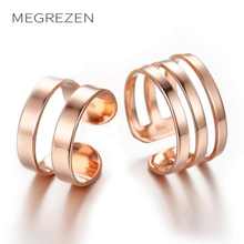 Регулируемое кольцо из нержавеющей стали, розовое золото, F31 2024 - купить недорого