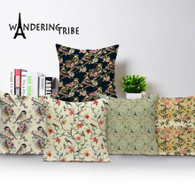 Bird Cushion Cover Flower Throw Pillow Case Square Sofa Cushions Covers Home Decor Bed Tropical Print Decorative Cushion Cases 2024 - buy cheap