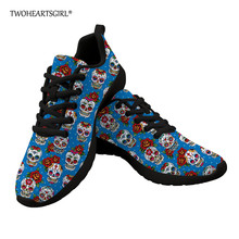 Twoheartsgirl-zapatillas de deporte para mujer, zapatos informales con calavera de azúcar, zapatillas ligeras de malla a la moda, 2019 2024 - compra barato