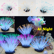 Glowing Effect Artificial Sea Anemone Fish Tank Aquarium Plant Decoration Submarine Underwater Ornament 2024 - buy cheap