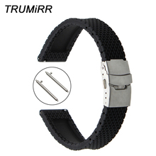 Correa de reloj de goma de silicona de liberación rápida + herramienta para Breitling hombres mujeres correa de reloj pulsera negra 18mm 20mm 22mm 24mm 2024 - compra barato