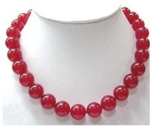 10mm Charming Chinese red jades bead  pendant necklace color Fashion Free shipping 2024 - buy cheap