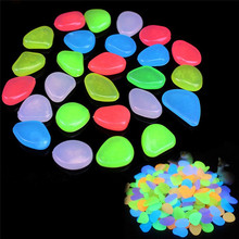 10pcs/lot Luminous Pebbles Rocks Garden Ornaments Stone Glow In The Dark GardenFor Walkways Fish Tank Decorations 2024 - купить недорого