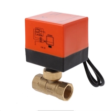 DN15/DN20/DN25 2 Way 3-Wire Electric Motorized Brass Ball Valve with Actuator AC 220V Waterproof 2024 - buy cheap