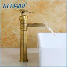 KEMAIDI New Arrival Bathroom Basin Sink Antique Brass Mixer Tap Basin Faucet Deck Mounted Waterfall Faucet torneira Washbasin 2024 - buy cheap